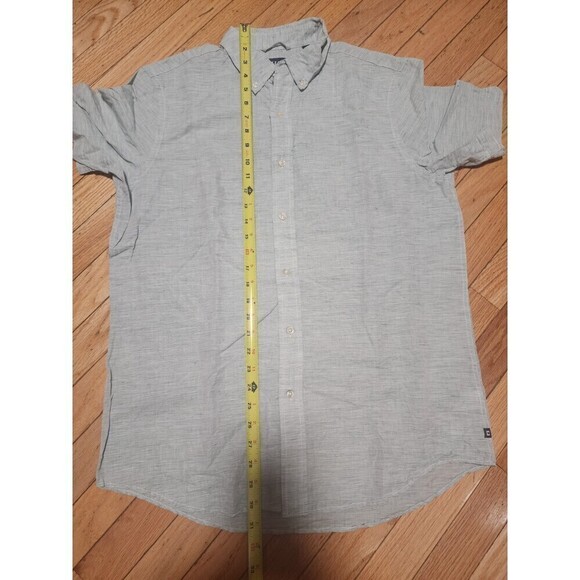 Chaps Linen Cotton Men's Medium Short Sleeve Button-Up Shirt - Picture 3 of 11